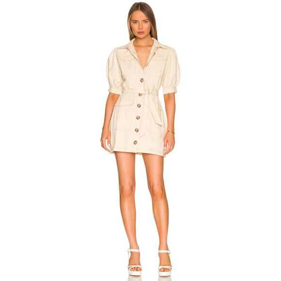 MINKPINK Zala Mini Dress - Ecru - Size: Medium NWT - Picture 1 of 7